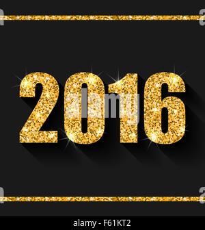Schimmernden Hintergrund mit goldenen Staub für glückliches neues Jahr Stock Vektor