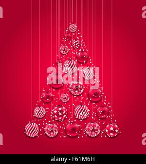 Abstrakte Neujahrsfeier in rosa hängenden Kugeln gemacht Stock Vektor