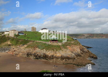 Burgberg, Tenby, Pembrokeshire, Dyfed, Wales, Großbritannien, Vereinigtes Königreich UK, Europa Stockfoto