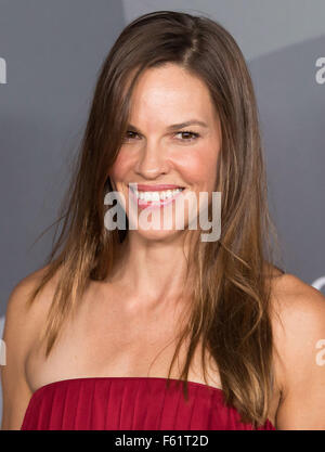 Prominente besuchen LA Philharmonic Walt Disney Concert Hall Opening Night Concert und Gala in der Walt Disney Concert Hall.  Mitwirkende: Hilary Swank wo: Los Angeles, California, Vereinigte Staaten von Amerika als: 29 Sep 2015 Stockfoto