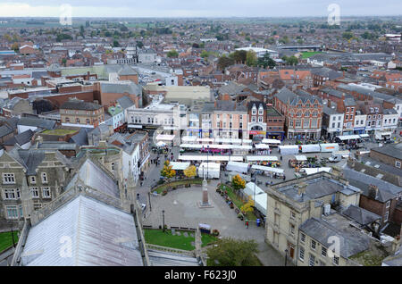 Ansicht von Boston aus Boston stumpf, der Turm der St. Botolph Kirche. Boston, Lincolnshire, UK Stockfoto