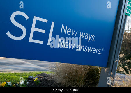 Ein Logo Zeichen außerhalb der Hauptsitz der SEI Investitionen Unternehmen in Eichen, Pennsylvania am 8. November 2015. Stockfoto