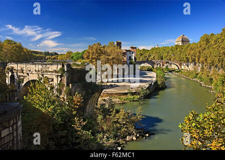 Der Tiberinsel (Isola Tiberina), Rom, Italien Stockfoto