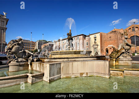 Die Fontana Delle Naiadi (der Najaden-Brunnen) in Piazza della Repubblica (Platz der Republik), Rom, Italien Stockfoto