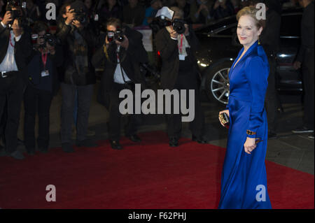 Gast besucht die BFI London Film Festival Premiere der Suffragetten im Odean am Londoner Leicester Square am 7. Oktober 2015 Featuring: Meryl Streep Where: London, Vereinigtes Königreich: 7. Oktober 2015 Stockfoto