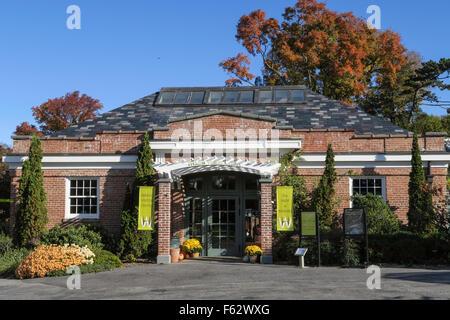 Perkins-Besucherzentrum & Shop, Wave Hill öffentlichen Garten in der Bronx, New York, USA Stockfoto