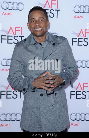 Los Angeles, CA, USA. 10. November 2015. Hill Harper im Ankunftsbereich für GEHIRNERSCHÜTTERUNG Herzstück Gala Vorführung beim AFI Fest, TCL Chinese 6 Sälen (ehemals Grauman), Los Angeles, CA 10. November 2015. Bildnachweis: Dee Cercone/Everett Collection/Alamy Live-Nachrichten Stockfoto