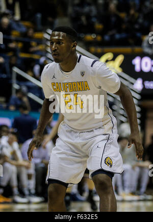 Berkeley USA ca. 9. November 2015. California G # 24 Jordan Mathews 14 Trefferpunkte während der NCAA Männer Basketball-Spiel zwischen Carroll College Heiligen und die California Golden Bears 93-58-Sieg bei Hass Pavillon Berkeley Kalifornien © Csm/Alamy Live-Nachrichten Stockfoto