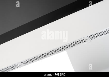 Computer-close-up auf weißen Hintergrund isoliert Stockfoto