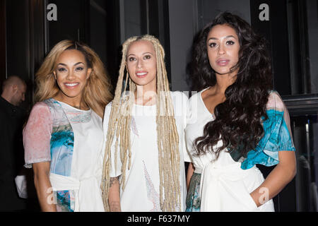 London, UK. 10. November 2015. Stooshe kommt am dritten Jahrestag Sushisamba VIP-Party im Sushi Samba im Heron-Tower, Bishopsgate, London am 10. November 2015. Bildnachweis: London Pix/Alamy Live News Stockfoto