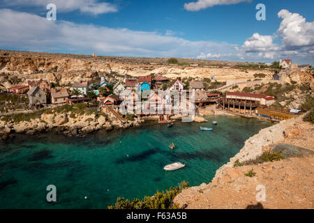 Popeye Village, Sweethaven, in der Nähe von Mellieha, Malta. Stockfoto