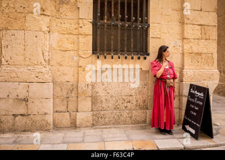 Straßenszenen in Mdina, Malta, Drehort für eine Saison von Game Of Thrones. Stockfoto