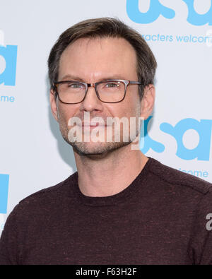 Herr Roboter und die Kolonie runden Tisch an der New York Comic Con Featuring: Christian Slater wo: New York, New York, Vereinigte Staaten von Amerika bei: 10. Oktober 2015 Stockfoto