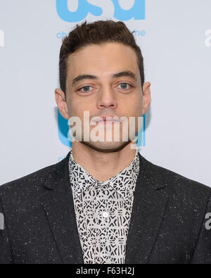 Herr Roboter und die Kolonie runden Tisch an der New York Comic Con Featuring: Rami Malek wo: New York, New York, Vereinigte Staaten von Amerika bei: 10. Oktober 2015 Stockfoto