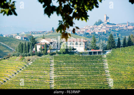Piemont, Italien, Langhe Roero und Monferrato in die UNESCO-Welterbeliste: bunte Weinberge in der Nähe von Serralunga d ' Alba. Stockfoto