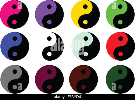 Yin Yang Symbol Symbol - farbigen Vektor-illustration Stockfoto