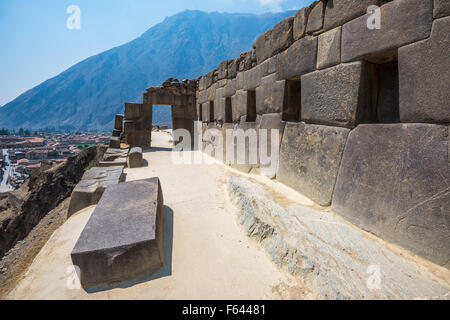 Ruinen von Ollantaytambo im Heiligen Tal, Peru Stockfoto