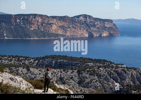 Wandern in den Calanques Stockfoto