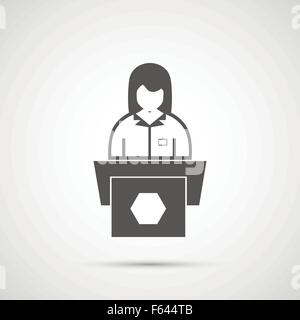 Symbol Frau hinter dem podium Stock Vektor