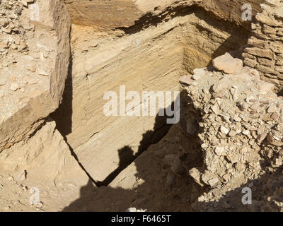 Westliche Verlängerung des geschliffen bis frühe dynastischen Grabens in der Nekropole von Sakkara auch bekannt als Sakkara Ägypten Stockfoto