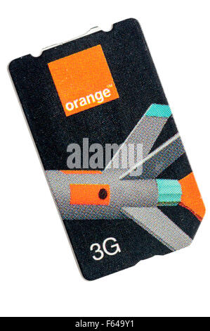 Orange 3G SIM-Karte. Stockfoto