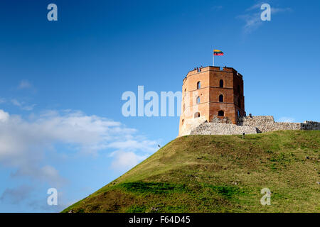 Gediminas-Turm im oberen Schloss in Vilnius, Litauen Stockfoto