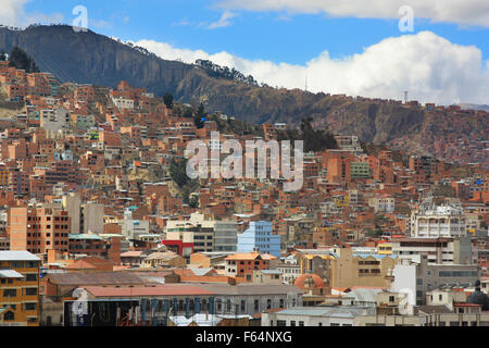 Hintergrund der Häuser in La Paz Bolivien Stockfoto