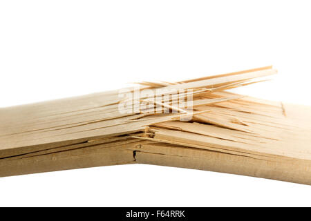 Makroaufnahme einer gebrochenen Holzbrett Stockfoto