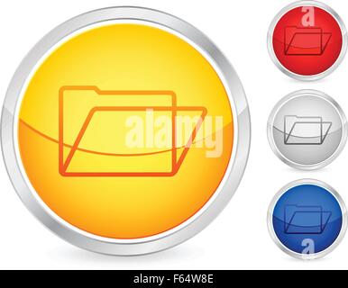 Ordner-Schaltflächen legen Sie auf einem weißen Hintergrund. Vektor-Illustration. Stock Vektor