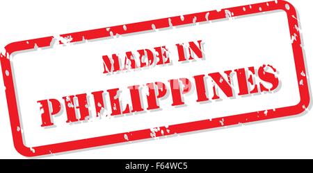 Roter Stempel Vektor Made In Philippinen Stock Vektor