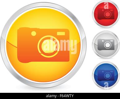 Foto Buttons gesetzt auf einem weißen Hintergrund. Vektor-Illustration. Stock Vektor