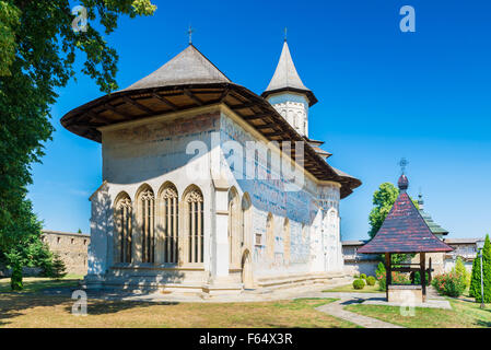 Probota-Kloster wurde im Jahre 1530 von Prinz Peter IV Rares gebaut und es ist eines der einzigartigen acht Kirchen gemalt auf der Außenseite des M Stockfoto