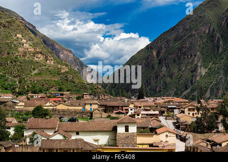 Ruinen von Ollantaytambo, in das Heilige Tal, Peru Stockfoto