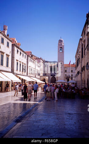 Placa Stradun, Main Street, Dubrovnik, Kroatien Stockfoto