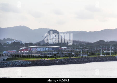 Puente de Las Américas in Panama-Stadt Stockfoto