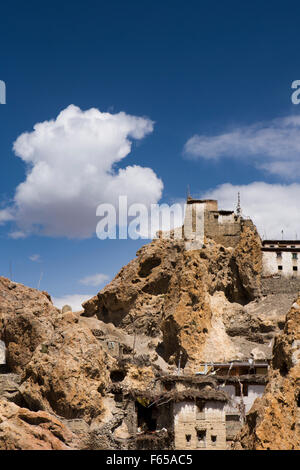 Indien, Himachal Pradesh, Spiti Tal, bleibt der alten Dhankar Kloster auf Grat Stockfoto