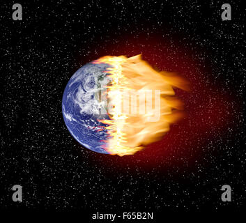 Die Welt in Flammen. Stockfoto