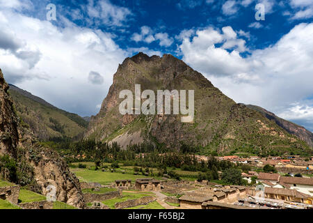 Ruinen von Ollantaytambo, in das Heilige Tal, Peru Stockfoto