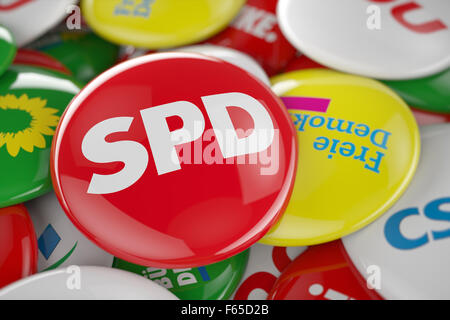 Deutsche politische Partei SPD-Taste Stockfoto