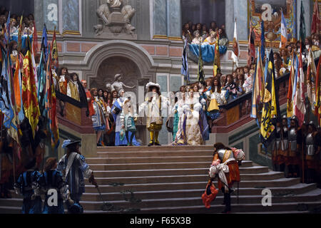 Réception du Grand Condé par Louis XIV (Versailles, -Erhalt der großen Condé von Louis XIV (Versailles, 1674) 1878 Gérôme, Jean Léon 1824-1904 Frankreich Französisch Französisch 1878 En France (detail) Stockfoto
