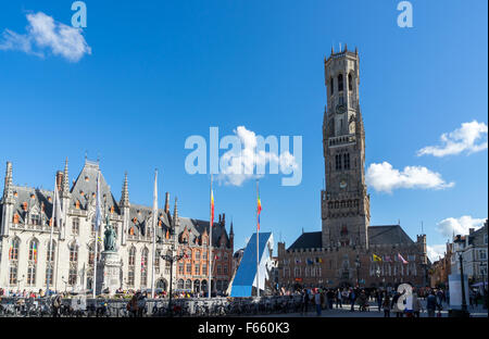 Blick auf den Glockenturm in Brügge-Westflandern-Belgien Stockfoto