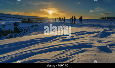 Gullfoss Wasserfall im Winter Island Stockfoto