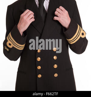 Weibchen Lt Commander Marine-Offizier in uniform Stockfoto