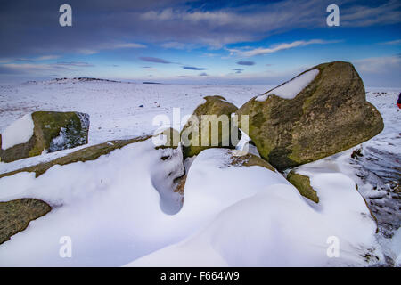 Derbyshire Peak District im Schnee Stockfoto