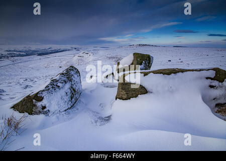 Derbyshire Peak District im Schnee Stockfoto