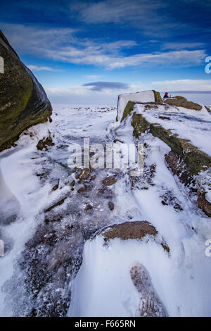 Derbyshire Peak District im Schnee Stockfoto