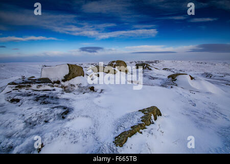 Derbyshire Peak District im Schnee Stockfoto