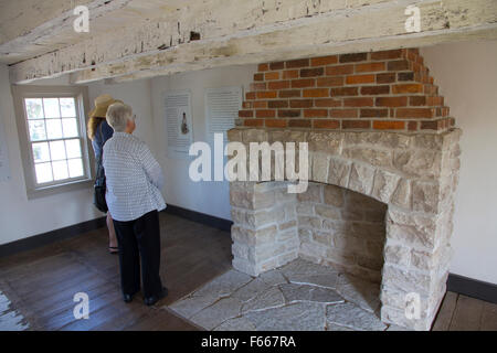 Die winzigen Huckleberry-Finn-Haus ist Teil der Mark Twain Boyhood Home & Museumskomplex in Hannibal, Missouri. Stockfoto