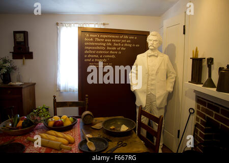 Mark Twain Boyhood Home & Museum Ausstellung, Hannibal, MO Stockfoto