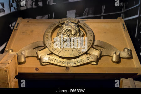 3D Relief der legendäre MGM Metro-Goldwyn-Mayer-Logo mit Leo der Löwe. Stockfoto